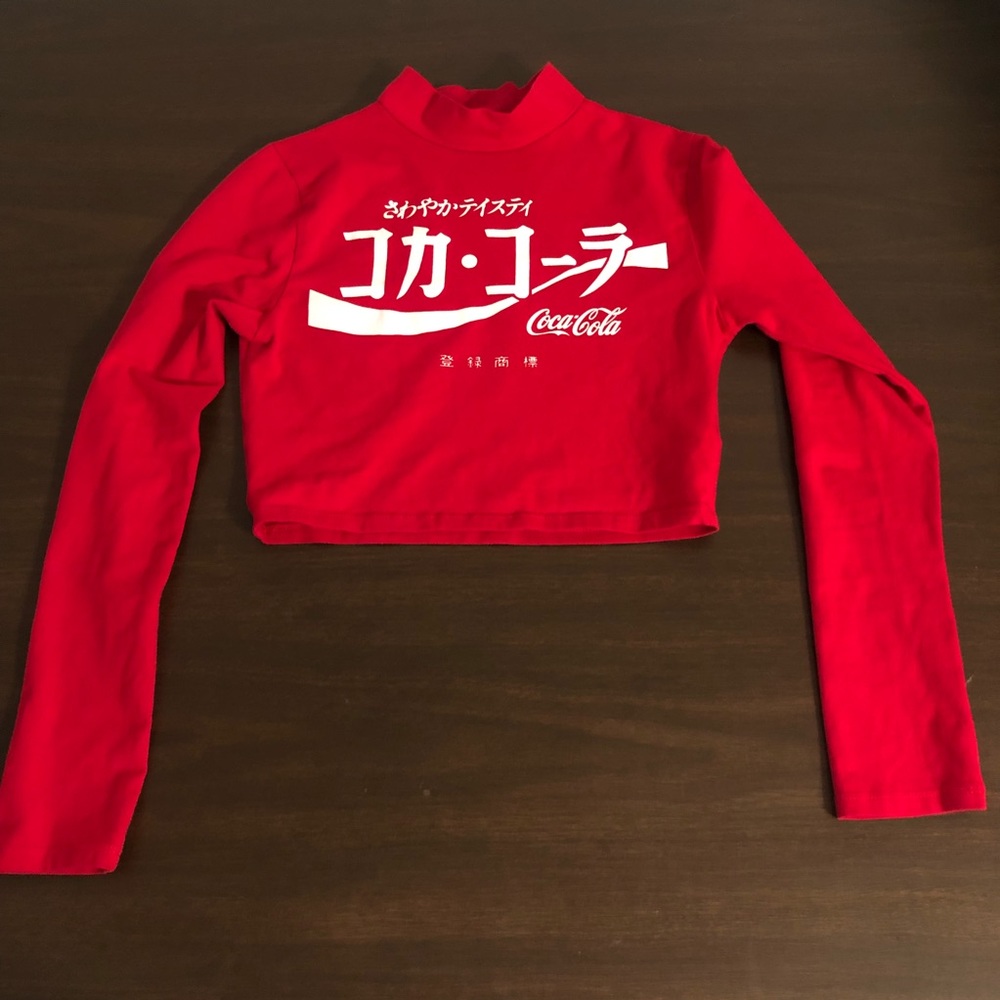 Coca-cola cropped turtleneck long sleeve